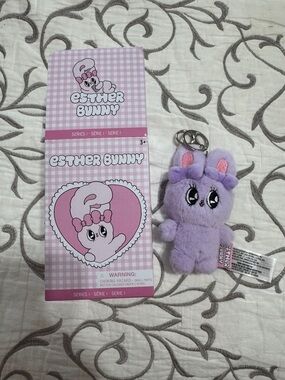 Esther Bunny Plush Keychain in Lavender